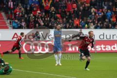 2. Bundesliga - FC Ingolstadt 04 - VfL Bochum - Moritz Hartmann (9) rechts Tor zum 1:0 für Ingolstadt Jubel, Torwart Andeas Luthe am Boden