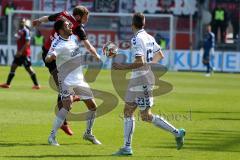 2. BL - Saison 2014/2015 - FC Ingolstadt 04 - Karlsruher SC - Moritz Hartmann (#9 FC Ingolstadt 04) - Meffert Jonas weiss KSC #23 -