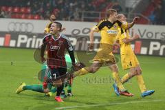 2. Bundesliga - FC Ingolstadt 04 - VfR AAlen - 4:1 - Mathew Leckie (7) mit starkem Antritt auf das Tor und trifft zum 3:1 Tor Jubel, Torwart Jasmin Fejzic (VfR) chancenlos