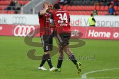 2. Bundesliga - FC Ingolstadt 04 - Erzgebirge Aue - verpasste Chance, Moritz Hartmann (9) und Marvin Matip (34)