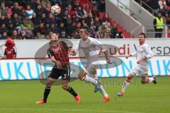 2. Bundesliga - FC Ingolstadt 04 - 1. FC Union Berlin - Mathew Leckie (7) köpft und rechts Roberto Puncec