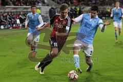 2. Bundesliga - Fußball - FC Ingolstadt 04 - TSV 1860 München - links Lukas Hinterseer (16, FCI) und rechts Christopher Schindler