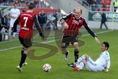 2. BL - Saison 2014/2015 - FC Ingolstadt 04 - Karlsruher SC - Mathew Leckie (#7 FC Ingolstadt 04) - Tobias Levels (FC Ingolstadt 04) -