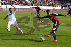 2. BL - Saison 2014/2015 - FC Ingolstadt 04 - Karlsruher SC - Stefan Lex (#14 FC Ingolstadt 04) - Gordon Daniel weiss #3 KSC -