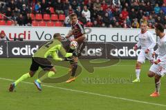 2. Bundesliga - FC Ingolstadt 04 - 1. FC Union Berlin - Kopfball Chance für Lukas Hinterseer (16) , Torwart Mohamed Amsif hält