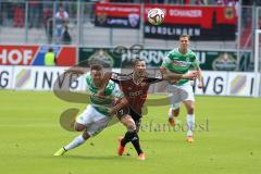 2. Bundesliga -  Saison 2014/2015 - FC Ingolstadt 04 - SpVgg Greuther Fürth - Zweikampf links Thomas Pledl und rechts Mathew Leckie (7)