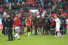 2. Bundesliga - FC Ingolstadt 04 - 1. FC Union Berlin - Team mit Cheftrainer Ralph Hasenhüttl nach dem Spiel
