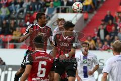 2. Bundesliga - FC Ingolstadt 04 - Erzgebirge Aue - Kopfballduell Marvin Matip (34) und Benjamin Hübner (5)