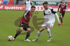 2. Bundesliga - Fußball - FC Ingolstadt 04 - SV Sandhausen - links Mathew Leckie (7, FCI) und rechts Leart Paqarada SV