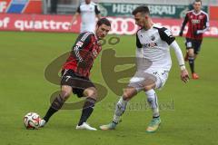 2. Bundesliga - Fußball - FC Ingolstadt 04 - SV Sandhausen - links Mathew Leckie (7, FCI) und rechts Leart Paqarada SV