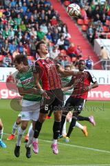 2. Bundesliga -  Saison 2014/2015 - FC Ingolstadt 04 - SpVgg Greuther Fürth - Kopfballduell oben Alfredo Morales (6)