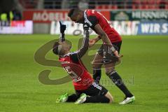 2. Bundesliga - Fußball - FC Ingolstadt 04 - 1860 München - Danilo Soares Teodoro (15, FCI) trifft zum 1:0 Tor Jubel mit Roger de Oliveira Bernardo (8, FCI)