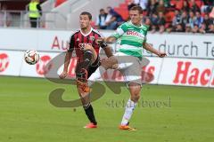 2. Bundesliga -  Saison 2014/2015 - FC Ingolstadt 04 - SpVgg Greuther Fürth - Mathew Leckie (7) und rechts Zsolt Korcsmar