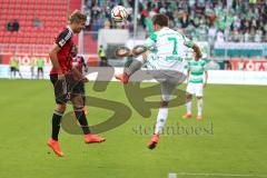 2. Bundesliga -  Saison 2014/2015 - FC Ingolstadt 04 - SpVgg Greuther Fürth - Lukas Hinterseer (16) und rechts Niko Gießelmann 7