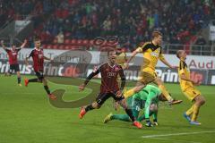 2. Bundesliga - FC Ingolstadt 04 - VfR AAlen - 4:1 - Mathew Leckie (7) mit starkem Antritt auf das Tor und trifft zum 3:1 Tor Jubel, Torwart Jasmin Fejzic (VfR) chancenlos