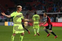 2. Bundesliga - Fußball - FC Ingolstadt 04 - Fortuna Düsseldorf - Moritz Hartmann (9, FCI) zieht ab Tor zum Ausgleich 1:1 Jubel