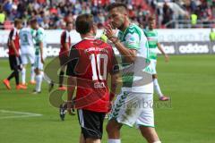 2. Bundesliga -  Saison 2014/2015 - FC Ingolstadt 04 - SpVgg Greuther Fürth - Streit zwischen rechts Goran Sukalo und Pascal Groß (10)