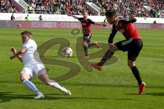 2. BL - Saison 2014/2015 - FC Ingolstadt 04 - Karlsruher SC - Stefan Lex (#14 FC Ingolstadt 04) - Gordon Daniel weiss #3 KSC -