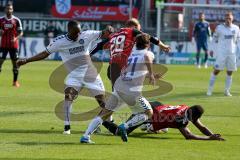 2. BL - Saison 2014/2015 - FC Ingolstadt 04 - Karlsruher SC - Tobias Levels (FC Ingolstadt 04) - Roger de Oliveira Bernardo (#8 FC Ingolstadt 04) -