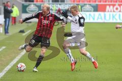 2. Bundesliga - Fußball - FC Ingolstadt 04 - SV Sandhausen - links Tobias Levels (28, FCI) und rechts Nicky Adler SV