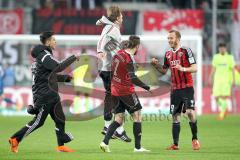 2. Bundesliga - Fußball - FC Ingolstadt 04 - Fortuna Düsseldorf - Sieg 3:2 Jubel Cheftrainer Ralph Hasenhüttl (FCI) springt in die Luft