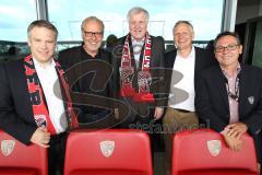 2. Bundesliga - Fußball - FC Ingolstadt 04 - RB Leipzig - Oberbürgermeister Christian Lösel, Vorsitzender des Vorstandes Peter Jackwerth (FCI) , Ministerpräsident Horst Seehofer, Geschäftsführer Harald Gärtner und Franz Spitzauer