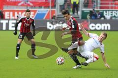 2. BL - FC Ingolstadt 04 - 1. FC Kaiserslautern - Alfredo Morales (6) wird gefoult von Ruben Jenssen