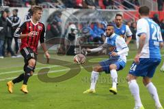 2. Bundesliga - FC Ingolstadt 04 - VfL Bochum - links Lukas Hinterseer (16) und mitte 27 Selim Gündüz (VfL)