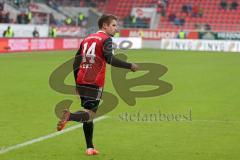 2. Bundesliga - Fußball - FC Ingolstadt 04 - SV Sandhausen - Stefan Lex (14, FCI) zieht ab zum Anschlußtreffer 1:2 Tor Jubel