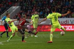 2. Bundesliga - Fußball - FC Ingolstadt 04 - Fortuna Düsseldorf - Moritz Hartmann (9, FCI) zieht ab Tor zum Ausgleich 1:1 Jubel