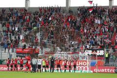 2. Bundesliga -  Saison 2014/2015 - FC Ingolstadt 04 - SpVgg Greuther Fürth - Spiel ist aus Sieg 2:0 Fans Jubel