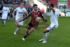 2. BL - Saison 2014/2015 - FC Ingolstadt 04 - Karlsruher SC - Mathew Leckie (#7 FC Ingolstadt 04) -Gulde Manuel weiss #14 KSC -