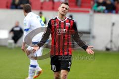 2. BL - Saison 2014/2015 - FC Ingolstadt 04 - FSV Frankfurt - Pascal Groß (#10 FC Ingolstadt 04) mit der Entscheidung des Schiedsrichter unzufrieden - Foto: Jürgen Meyer