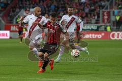 2. Bundesliga - Fußball - FC Ingolstadt 04 - 1. FC Nürnberg - Stefan Lex (14, FCI) links Pinola, Javier (1.FCN 25)