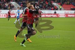 2. Bundesliga - FC Ingolstadt 04 - VfL Bochum - Moritz Hartmann (9) rechts Tor zum 1:0 für Ingolstadt Jubel, Lukas Hinterseer (16)