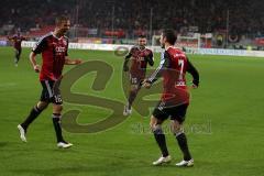 2. BL - FC Ingolstadt 04 - FC St. Pauli - Mathew Leckie (7) zieht ab zum 1:0 Tor Jubel, Lukas Hinterseer (16)