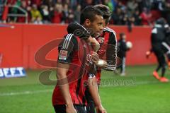 2. Bundesliga - Fußball - FC Ingolstadt 04 - Fortuna Düsseldorf - mitte Marvin Matip (34, FCI) köpft in der letzten Minute zum Sieg 3:2 Tor Jubel mit Benjamin Hübner (5, FCI)