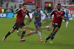 2. Bundesliga - FC Ingolstadt 04 - VfL Bochum - links Benjamin Hübner (5) und mitte Stanislav Sestak (VfL) und rechts Marvin Matip (34)