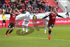 2. Bundesliga - Fußball - FC Ingolstadt 04 - FSV Frankfurt - Tor Jubel durch Stefan Lex (14, FCI), Abseite, hinten links Lukas Hinterseer (16, FCI) schimpft