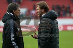 2. Bundesliga - FC Ingolstadt 04 - 1. FC Union Berlin - Nervlich angespannt Co-Trainer Michael Henke und rechts Cheftrainer Ralph Hasenhüttl