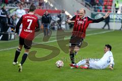 2. BL - Saison 2014/2015 - FC Ingolstadt 04 - Karlsruher SC - Mathew Leckie (#7 FC Ingolstadt 04) - Tobias Levels (FC Ingolstadt 04) -
