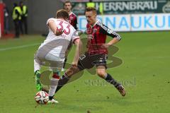 2. BL - FC Ingolstadt 04 - 1. FC Kaiserslautern - links Dominique Heintz (FCK) und rechts Robert Bauer (23)