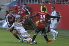 2. BL - Saison 2014/2015 - FC Ingolstadt 04 - Karlsruher SC - Stefan Lex (#14 FC Ingolstadt 04) - Mathew Leckie (#7 FC Ingolstadt 04) -