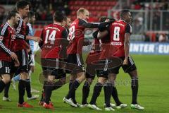 2. Bundesliga - Fußball - FC Ingolstadt 04 - TSV 1860 München - Tor Jubel zum 1:0 rechts Roger de Oliveira Bernardo (8, FCI) schreit