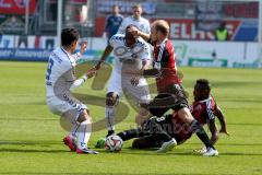 2. BL - Saison 2014/2015 - FC Ingolstadt 04 - Karlsruher SC - Tobias Levels (FC Ingolstadt 04) - Roger de Oliveira Bernardo (#8 FC Ingolstadt 04) -