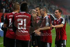 2. Bundesliga - FC Ingolstadt 04 - VfR AAlen - 4:1 - Mathew Leckie (7) zum 3:1 Tor Jubel, Pascal Groß (10) und Karl-Heinz Lappe (25)