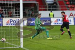 2. Bundesliga - FC Ingolstadt 04 - VfR AAlen - Stefan Lex (14) Tor mit Hakentrick Jubel, Torwart Jasmin Fejzic keine Chance