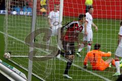 2. Bundesliga - FC Ingolstadt 04 - 1.FC Kaiserslautern -  Lukas Hinterseer #16 rot FC Ingolstadt 04 mit dem 1:0 Führungstreffer - Sippel Tobias Torwart Kaiserslautern - Foto: Jürgen Meyer