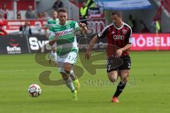 2. Bundesliga -  Saison 2014/2015 - FC Ingolstadt 04 - SpVgg Greuther Fürth - Zweikampf links Thomas Pledl und rechts Mathew Leckie (7)