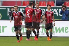 2. Bundesliga - Fußball - FC Ingolstadt 04 - FSV Frankfurt - Tor Jubel 2:0 durch Lukas Hinterseer (16, FCI)  Gratulation von 1:0 Torschützen Benjamin Hübner (5, FCI)